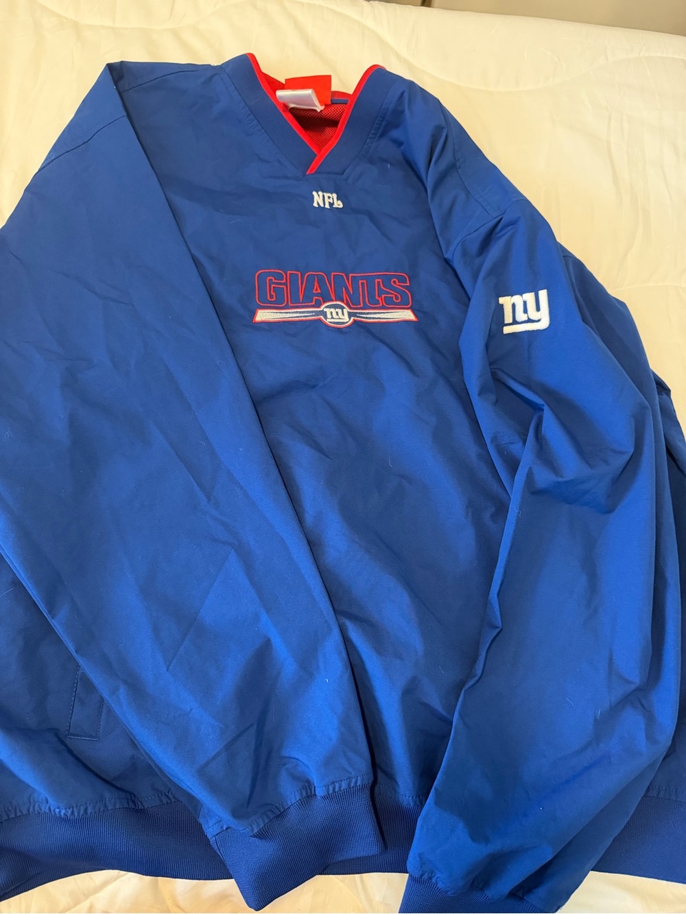 NY Giants Blue Pullover Jacket - Official NFL Team Gear vintage